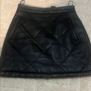 Ena Pelly Quilted Black Mini Skirt